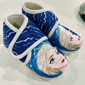 Disney Frozen Elsa Shoes Toddler Girl – Size 8 US / 25 EU – Blue Velcro